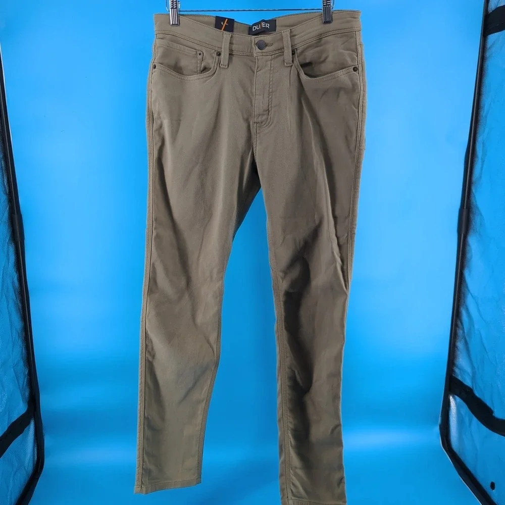 DUER DU/ER N2X Pants Mens Size 33x32 Tan No Sweat Jogger Slim Fit Stretch NWT